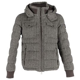 Piumino Moncler Herringbone in Lana Marrone Marrone