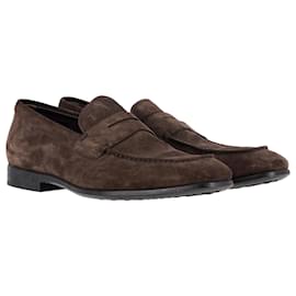 Tod's-Tod's loafers in brown suede-Brown