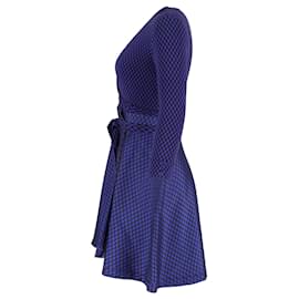 Diane Von Furstenberg-Diane Von Furstenberg Print Wrap Dress in Purple Cotton-Purple