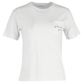 Anine Bing-Anine Bing Taschen-T-Shirt aus weißer Baumwolle-Weiß