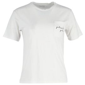 Camiseta con bolsillo Anine Bing de algodón blanco Blanco