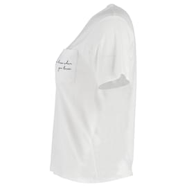 Anine Bing-Camiseta con bolsillo Anine Bing de algodón blanco-Blanco