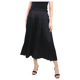 Ulla Johnson-Black pleated midi skirt - size UK 10-Black