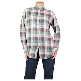 Dries Van Noten-Camisa xadrez com botões - tamanho UK 10-Multicor