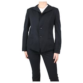 Y'S Schwarzer Broderie-Anglaise-Blazer – Markengröße 2 Schwarz