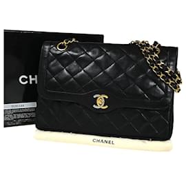Chanel-Chanel gefütterte Klappe-Schwarz