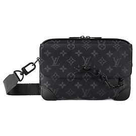 Louis Vuitton Steamer Messenger Monogram Eclipse Cinza Cinza