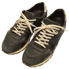 Louis Vuitton Hommes Noir Gris Damier Baskets Baskets Lace Up Chaussures taille 8 Noir
