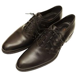 Louis Vuitton Scarpe eleganti stringate stringate da uomo in pelle nera con lati intrecciati 8 Nero