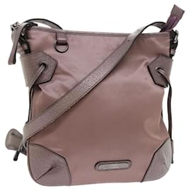Burberry-BURBERRY Shoulder Bag Nylon Purple Auth bs8714-Purple