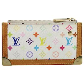 Louis Vuitton-LOUIS VUITTON Monogram Multicolor Pochette Cles Geldbörse Weiß M92655 Auth 55267-Weiß