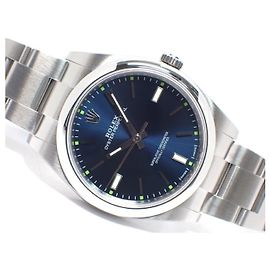 Rolex Oyster Perpetual 39 Blue dial 114300 Mens Silvery