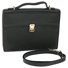 Autre Marque-Burberrys Hand Bag Leather 2way Black Auth bs8729-Black