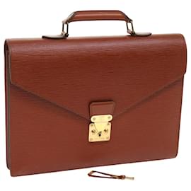 Louis Vuitton-LOUIS VUITTON Epi Serviette Conseiller Briefcase Brown M54423 LV Auth yk8955-Brown