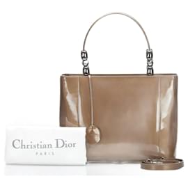 Dior-Dior Malice Patent Leather Handbag-Brown