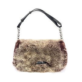 Borsa a tracolla Malice in pelliccia Dior Marrone