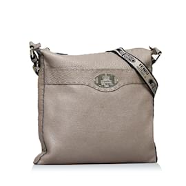 Fendi-Sac messager zippé Fendi Selleria-Gris