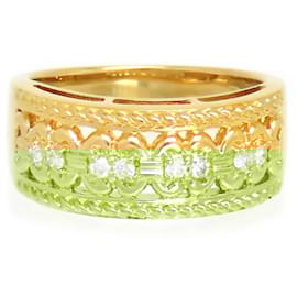 Céline-18K Gold Diamond Ring-Golden