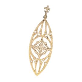 & Other Stories 18Pendentif croix fleur diamant or k Doré