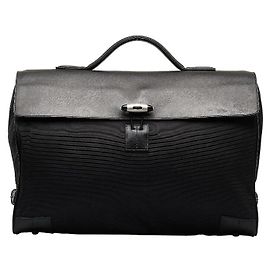 Montblanc Leather Double Gusset Nightflight Briefcase Black