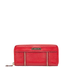 Michael Kors Cartera continental de piel Roja