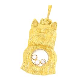 Chopard 18k Ciondolo in oro con cane Happy Diamond D'oro