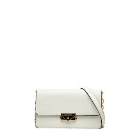 Michael Kors Leather Cece Clutch on Chain White