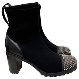 Christian Louboutin-CHRISTIAN LOUBOUTIN  Ankle boots T.eu 39.5 leather-Black