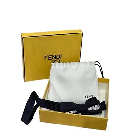 Fendi Monster Bow Tie Blue Silk Blue