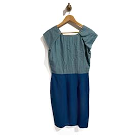 Fendi-Robe FENDI T.IT 44 Soie-Bleu
