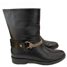 Lanvin-LANVIN Bottines T.UE 39 Cuir-Noir