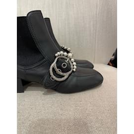 Miu Miu-MIU MIU  Ankle boots T.eu 37 leather-Black