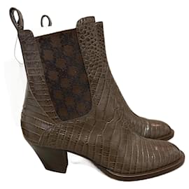 Fendi-FENDI  Ankle boots T.eu 40 leather-Brown