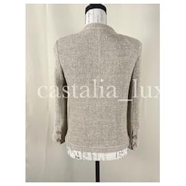 Chanel-Paris icônica / Jaqueta de tweed bege Seul-Bege