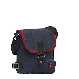 Burberry-Canvas Shoulder Bag-Blue