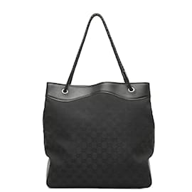 Gucci-La bolsa de asas de lona GG 109141-Negro