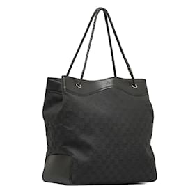 Gucci-La bolsa de asas de lona GG 109141-Negro