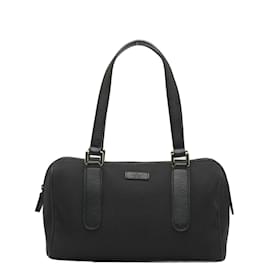 Gucci-Mini-Boston-Tasche aus Segeltuch 257289-Schwarz