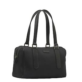 Gucci-Mini-Boston-Tasche aus Segeltuch 257289-Schwarz