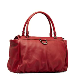 Gucci-Gucci Leather Abbey D-Ring Handbag  Leather Tote Bag 341491 in Excellent condition-Red