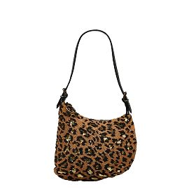 Fendi Bolsa de ostras com miçangas 8BR248 Marrom