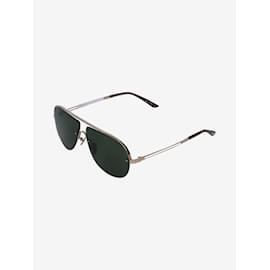 Autre Marque-Silver aviator sunglasses with tortoise shell arms-Silvery