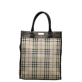 Burberry-House Check Vertical Tote-Beige