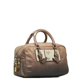 Prada-Ombre Leather Handbag-Brown