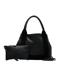 Balenciaga-Leather Navy Cabas 390346.0-Black