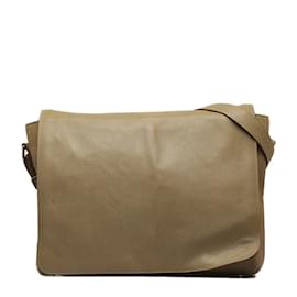 Burberry-Leather Crossbody Bag-Brown