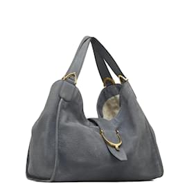 Gucci-Leather Stirrup Handbag 296856-Blue