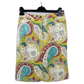 Saia midi Etro de algodão multicolorida Multicor