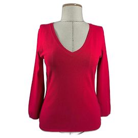 Suéter Prada cuello en V rojo algodón viscosa Roja