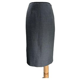 Autre Marque Margaret Howell Midirock aus Wolle und Leinen Grau Grau